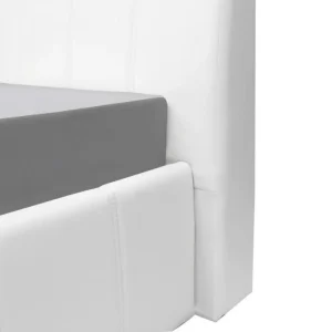 marques pas cher CSTORE CLOUD – Lit Adulte 140×190 Cm + Coffre De Rangement – Simili Blanc – S… 15