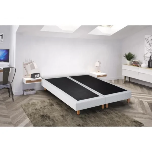 CREASOM Sommiers 2 X 90 X 200 – 14 Lattes Fixes – BLANC – BANYAN soldes en ligne 1