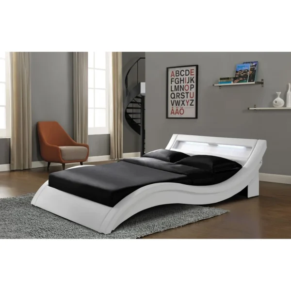 CONCEPT USINE Lit Design Paddington 160x200cm – Cadre De Lit LED En Simili Cuir magasin en ligne 1
