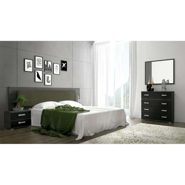 Pegane Ensemble Chambre à Coucher, Tête De Lit Capitonnée + 2 Tables Cheve… Prestation Et Rapide 1