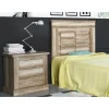 Pegane Ensemble De Tête De Lit + Table De Chevet Avec 3 Tiroirs Coloris Chê… excellents soldes 17