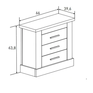 Pegane Ensemble De Tête De Lit + Table De Chevet Avec 3 Tiroirs Coloris Chê… excellents soldes 10