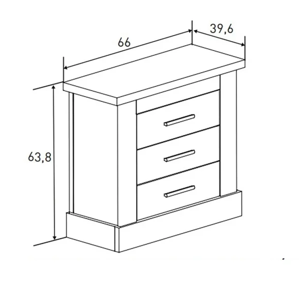 Pegane Ensemble De Tête De Lit + Table De Chevet Avec 3 Tiroirs Coloris Chê… excellents soldes 4