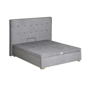 vente pas cher Ensemble Lit Coffre Epeda HERCULE 2 En 1 – Velours Gris Souris 160×200 10