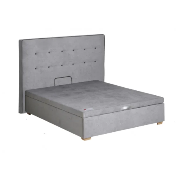 vente pas cher Ensemble Lit Coffre Epeda HERCULE 2 En 1 – Velours Gris Souris 160×200 4