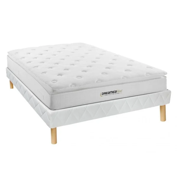 pas cher marque Vente-unique Ensemble Sommier Et Matelas Anti-feu Ressorts Ensachés Et Surmatelas … 1