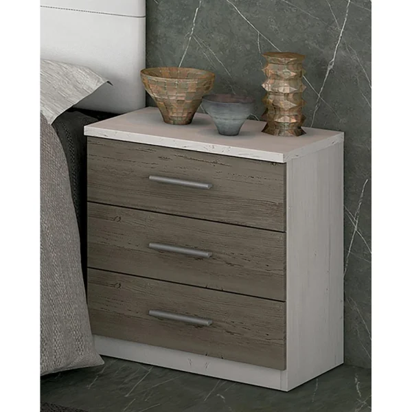 Livraison gratuite Pegane Ensemble Tête De Lit + 2 Tables Chevets + Chiffonnier Coloris Pin And… 6