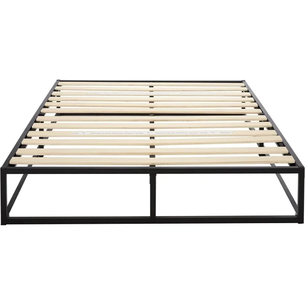 Nouvelle tendance Zinus EU-MBBF-10F Cadre De Lit 140x190cm Acier Allié Bois Noir 1