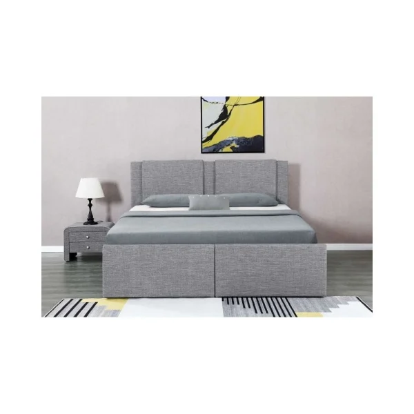 Fournier Decoration FLOKI LIT COFFRE LIN GRIS CLAIR 180X200 CM 2 TIROIRS online boutique 4