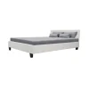 Pas Cher soldes France CSTORE KANSAS Lit Adulte 140 X 190 Cm – Simili Blanc – Sommier Inclus 19
