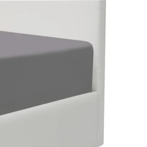 Pas Cher soldes France CSTORE KANSAS Lit Adulte 140 X 190 Cm – Simili Blanc – Sommier Inclus 15
