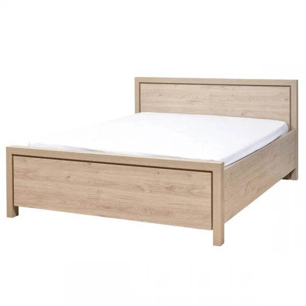 soldes en ligne Altobuy LETTY – Lit 140x190cm Avec Tête De Lit Aspect Bois Clair 1