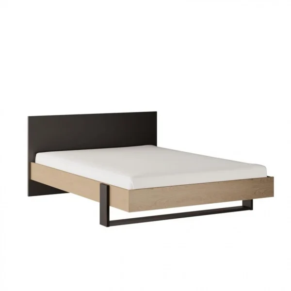 grossiste en ligne BUT Lit 140×190 Cm DUPLEX Imitation Châtaignier Et Noir 4