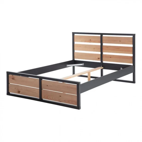 Time Lit 140×190 Cm ARTHUR Anthracite Et Pin Massif se précipiter pour acheter 4