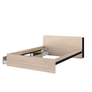 grand choix BUT Lit 140×190 Cm Avec 2 Tiroirs Et Tête De Lit Avec Rangements LODGE Im… 11