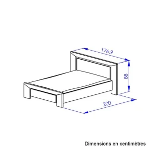 soldes pas cher BUT Lit 140×190 Cm BRUGGES Imitation Châtaignier Naturel 10