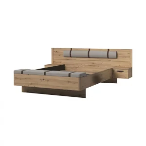 soldes en ligne Linea Natura Lit 140×190 Cm Chevets Et Banc Intégrés PRESTIGE Imitation Chêne Ar… 11