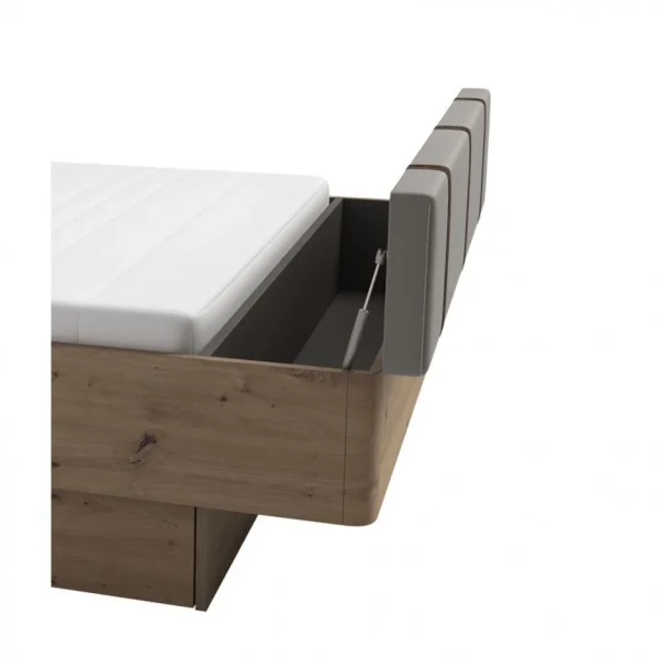 soldes en ligne Linea Natura Lit 140×190 Cm Chevets Et Banc Intégrés PRESTIGE Imitation Chêne Ar… 5