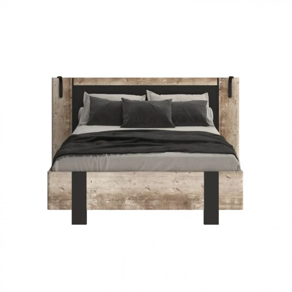 soldes de Noël Time Lit 140×190 Cm DISTRICT Imitation Chêne Et Noir 1