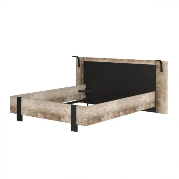soldes de Noël Time Lit 140×190 Cm DISTRICT Imitation Chêne Et Noir 6