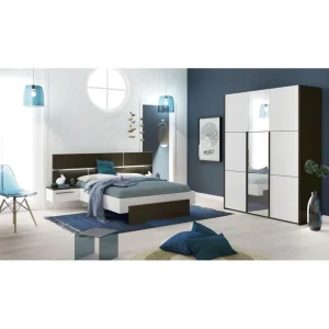 dernière tendance BUT Lit 140×190 Cm PRADO Gris Et Blanc Brillant 13