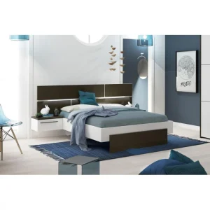 dernière tendance BUT Lit 140×190 Cm PRADO Gris Et Blanc Brillant 15