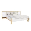 pas cher en vente Linea Natura Lit 160×200 Cm Chevets Et LED Intégrés OMBRONE Blanc Et Imitation Ch… 19