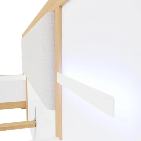 pas cher en vente Linea Natura Lit 160×200 Cm Chevets Et LED Intégrés OMBRONE Blanc Et Imitation Ch… 5