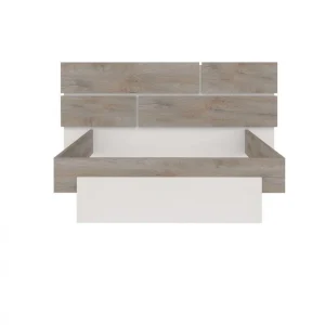 BUT Lit 160×200 Cm PRADO Blanc Imitation Chêne Structuré Boutique officielle 11