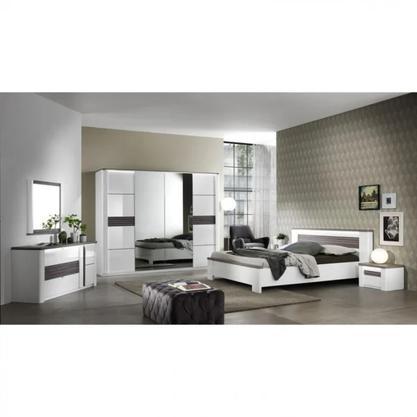 Modern Living Lit 160×200 Cm VERTIGO Blanc Et Imitation Chêne Gris vente en ligne pas cher 3