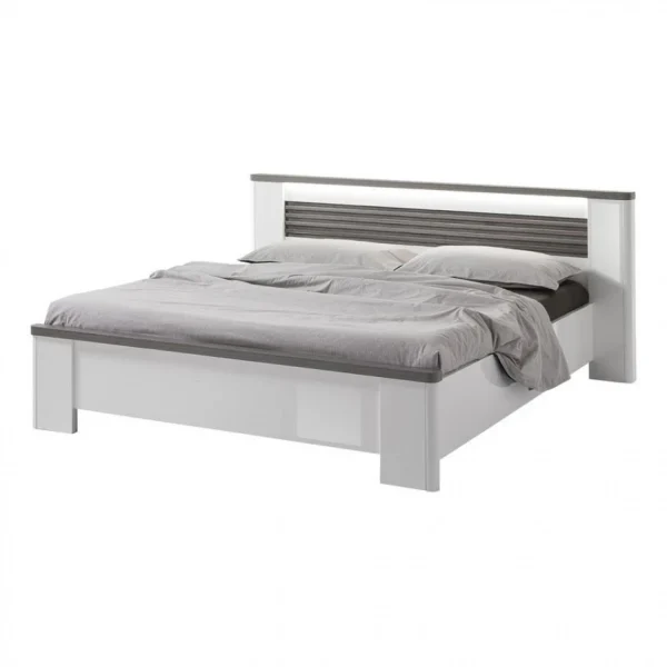 Modern Living Lit 160×200 Cm VERTIGO Blanc Et Imitation Chêne Gris vente en ligne pas cher 4