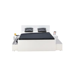 Le Quai Des Affaires Lit Double ZENIA 140×190 + 2 Chevets + 2 Tiroirs / Blanc a Prix Discount 13