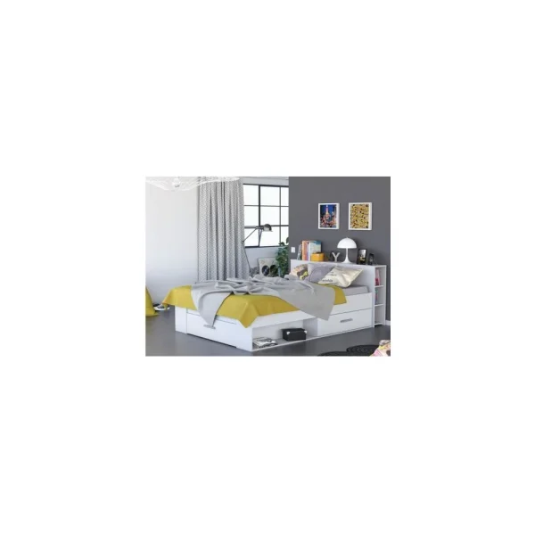Demeyere Lit 2 Places 140x190cm POLLY Blanc excellent qulity 1