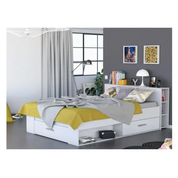 Demeyere Lit 2 Places 140x190cm POLLY Blanc excellent qulity 3