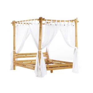 Vente-unique Lit à Baldaquin Avec Voilage 160 X 200 Cm – Bambou – Naturel – MALIND… remise en ligne 15