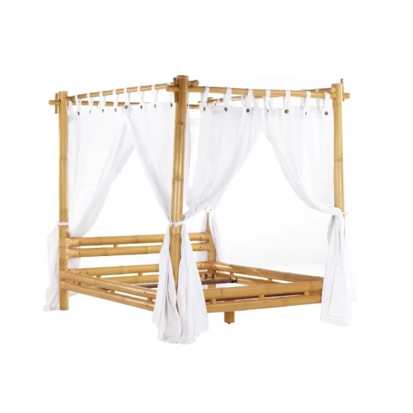 Vente-unique Lit à Baldaquin Avec Voilage 160 X 200 Cm – Bambou – Naturel – MALIND… remise en ligne 6