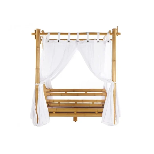 Vente-unique Lit à Baldaquin Avec Voilage 160 X 200 Cm – Bambou – Naturel – MALIND… remise en ligne 5