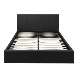 Vente-unique Lit Coffre TREMPLIN II – Simili Noir – 160*200 Cm excellent qulity 13