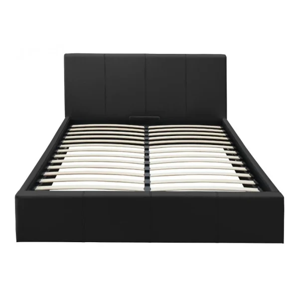 Vente-unique Lit Coffre TREMPLIN II – Simili Noir – 160*200 Cm excellent qulity 5