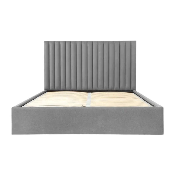 Vente-unique Lit Coffre Avec Tête De Lit Coutures Verticales SARAH – 160x200cm – T… site en ligne 4