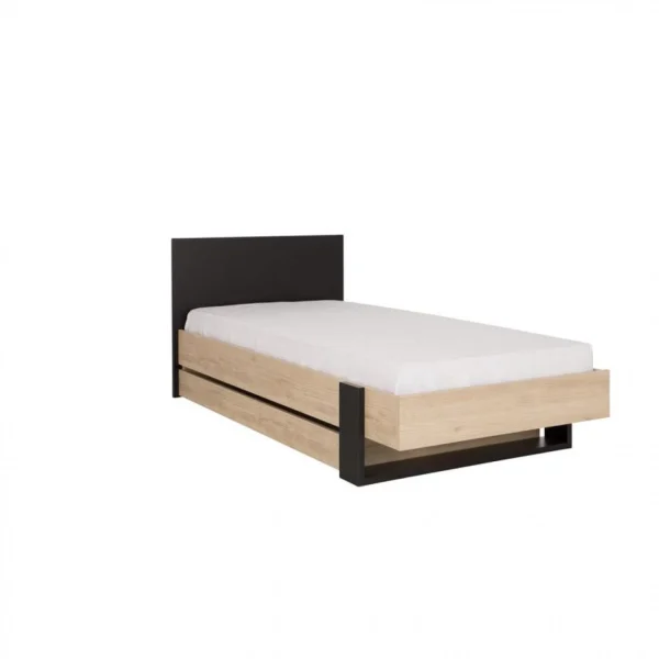 acheter en ligne BUT Lit 90×190 Cm DUPLEX Imitation Châtaignier Et Noir 5