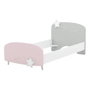 BUT Lit 90×190 Cm ETOILES 2 Gris, Rose Et Blanc Distributeur Officiel 11