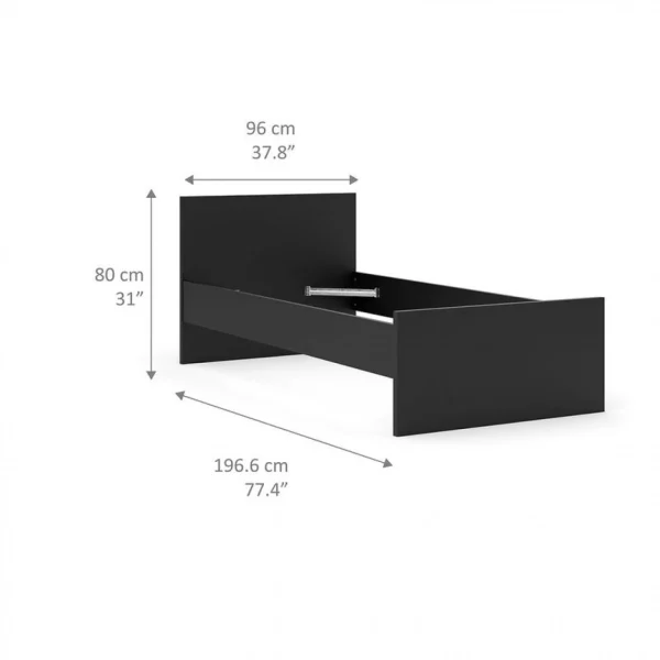 BUT Lit 90×190 Cm BEST LAK 2 Noir Mat en ligne 5