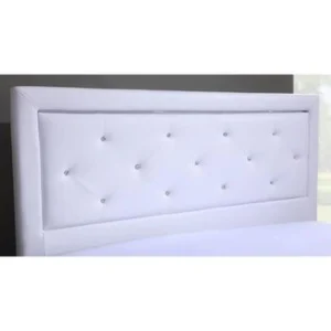 SOLDES TOUT À Baita Lit à LED FILIP Simili Blanc Et Strass 140x190cm 9