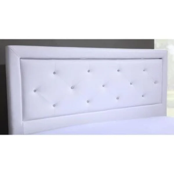 SOLDES TOUT À Baita Lit à LED FILIP Simili Blanc Et Strass 140x190cm 4