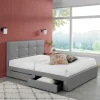 achetez pas cher Baita Lit à Tiroirs COLUMBIA Simili Gris 4 Tiroirs – 160x200cm 14