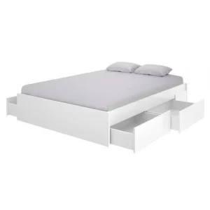 Pegane Lit Adulte 140 X 190 Cm Coloris Blanc Brillant – Longueur 151 X Profon… Achat 8