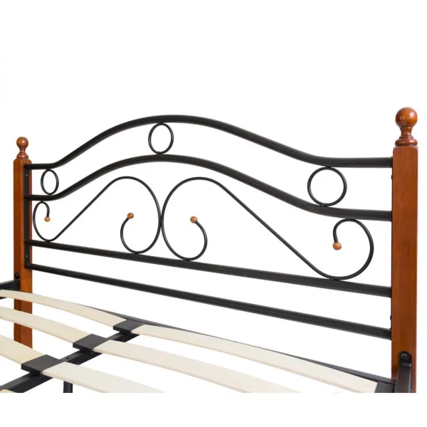 Large choix en ligne Decoshop26 Lit Adulte 2 Personnes En Métal Et Bois 160 X 200cm Avec Sommier à L… 3