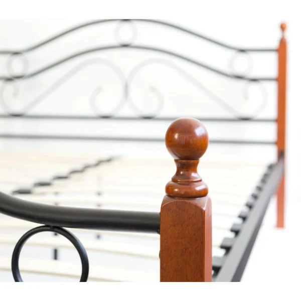 Large choix en ligne Decoshop26 Lit Adulte 2 Personnes En Métal Et Bois 160 X 200cm Avec Sommier à L… 5