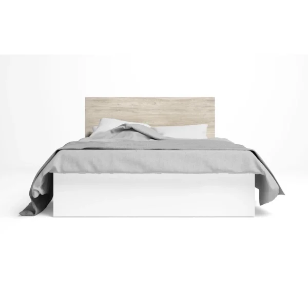 Pegane Lit Adulte Avec Coffre De Rangement Coloris Blanc Mat, Naturel – Longu… france 1